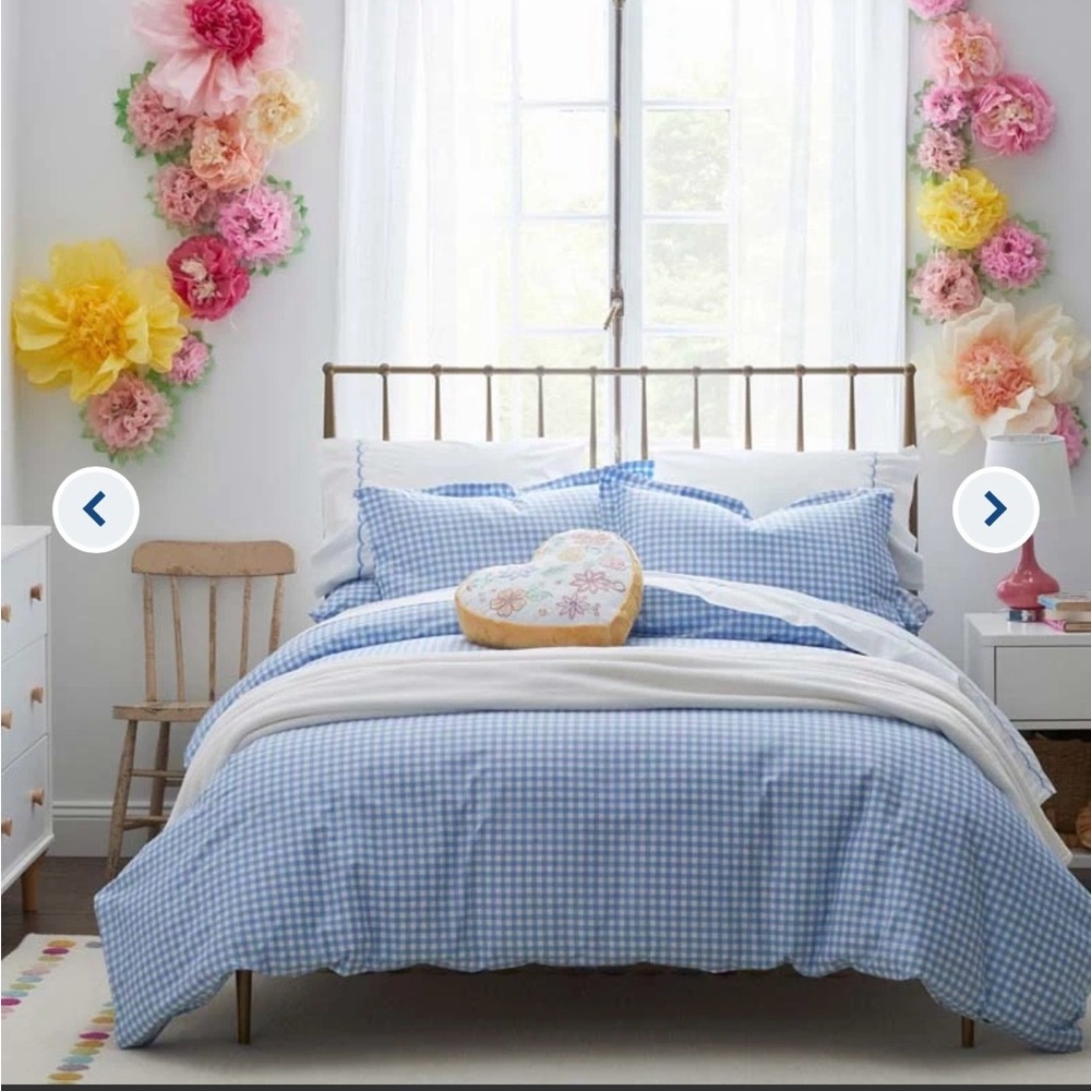 The Company Store Blue Gingham Comforter Set